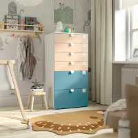 Комод Ikea Smastad/Platsa 123 x 60 x 57см / МДФ / Береза-Голубой photo 3