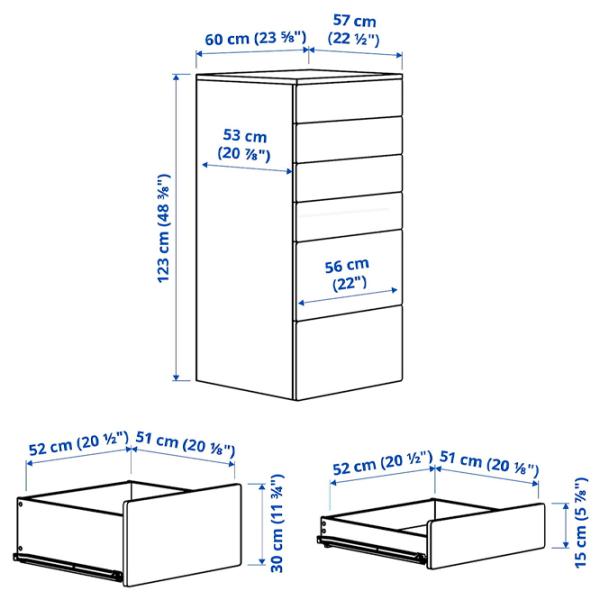 Comodă Ikea Smastad/Platsa 123 x 60 x 57 / MDF / Mesteacăn-Albastru deschis photo 5 Comodă Ikea Smastad/Platsa 123 x 60 x 57 / MDF / Mesteacăn-Albastru deschis photo 5