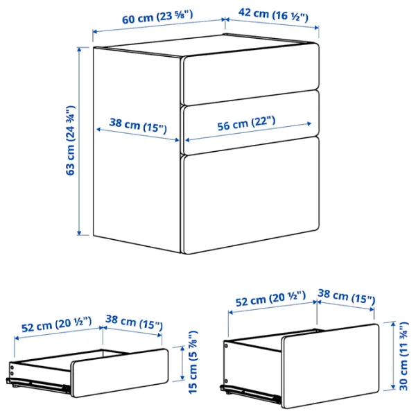 Комод Ikea Smastad/Platsa 63 x 60 x 42см / МДФ / Голубой photo 2