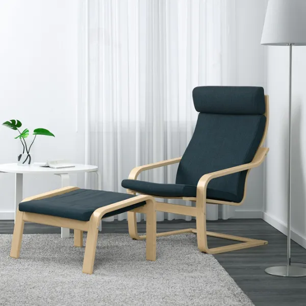 Fotoliu moale Ikea Poang Dark Blue / Stofă  photo 2