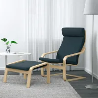 Fotoliu moale Ikea Poang Dark Blue / Stofă photo 2