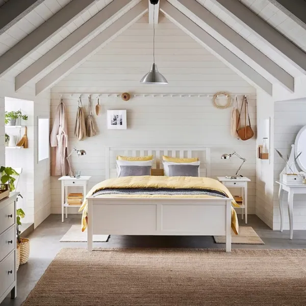 Кровать Ikea Hemnes Lonset 140 x 200 см / Массив / Белый photo 4