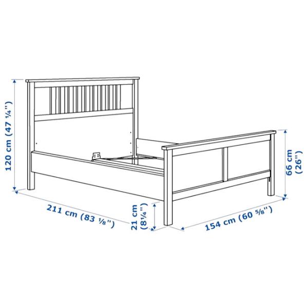 Кровать Ikea Hemnes Lonset 140 x 200 см / Массив / Белый photo 8