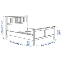 Pat Ikea Hemnes Lindbaden 160 x 200 cm / Masiv / White photo 9
