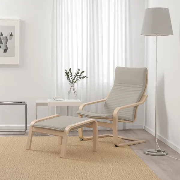 Fotoliu moale Ikea Poang Light Beige / Stofă  photo 2
