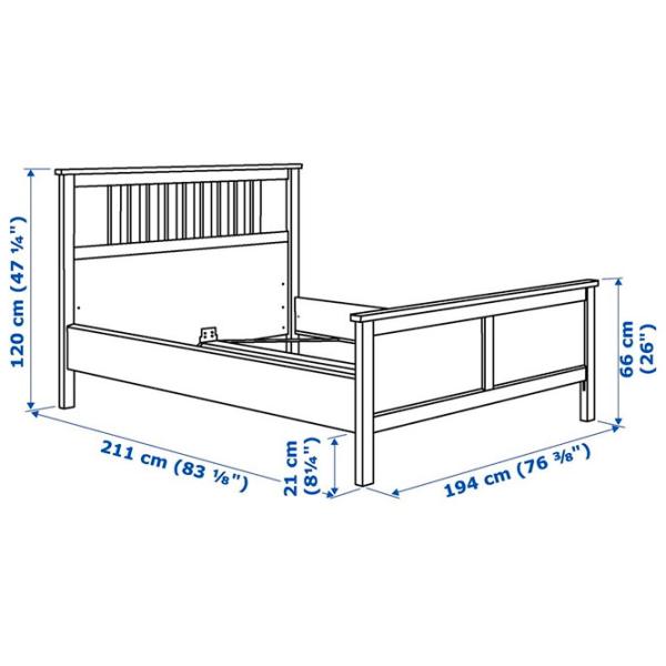 Pat Ikea Hemnes Lindbaden 180 x 200 cm / Masiv / White photo 9 Pat Ikea Hemnes Lindbaden 180 x 200 cm / Masiv / White photo 9