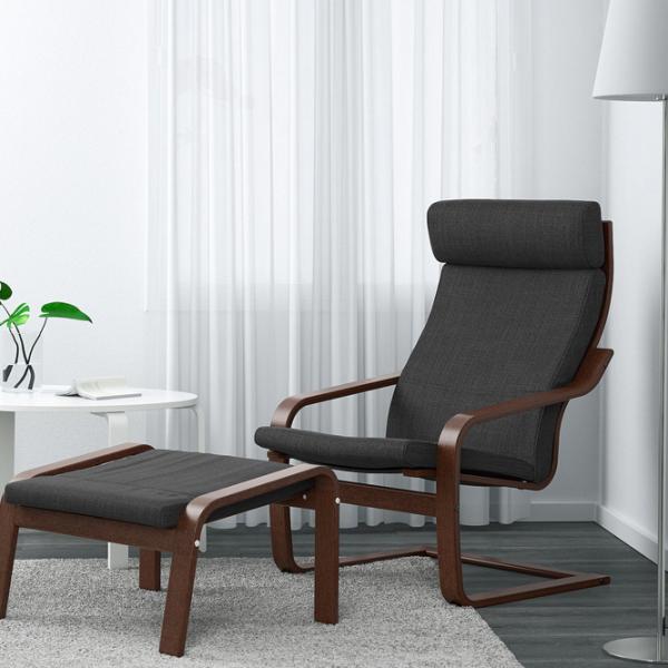 Fotoliu moale Ikea Poang Brown / Stofă  photo 2