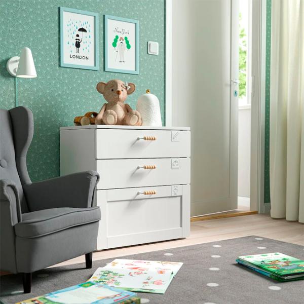 Комод Ikea Smastad/Platsa 63 x 60 x 42см / МДФ / Белый photo 3