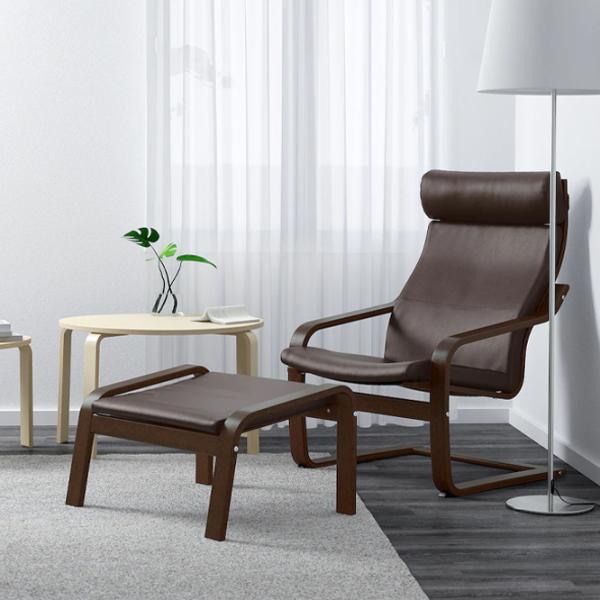 Fotoliu moale Ikea Poang Brown / Piele  photo 3 Fotoliu moale Ikea Poang Brown / Piele  photo 3