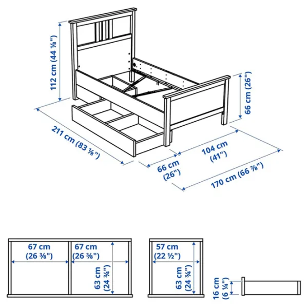 Pat Ikea Hemnes Lindbaden 2 90 x 200 cm / Masiv / White photo 8