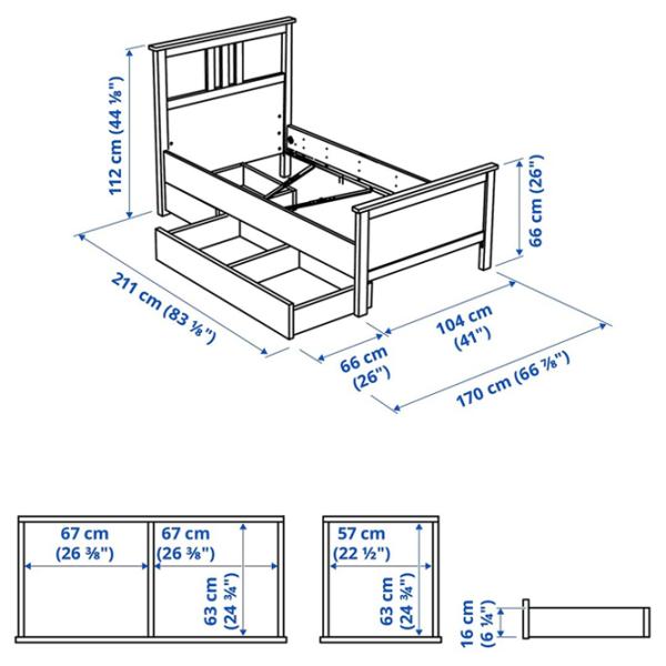 Pat Ikea Hemnes Lindbaden 2 90 x 200 cm / Masiv / White photo 8