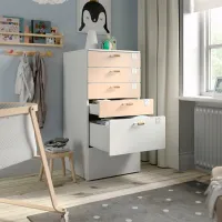Comodă Ikea Smastad/Platsa 123 x 60 x 57 / MDF / Alb-Mesteacăn photo 3