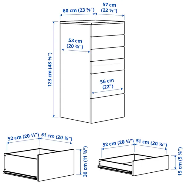Комод Ikea Smastad/Platsa 123 x 60 x 57см / МДФ / Белый-Береза photo 6