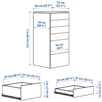 Comodă Ikea Smastad/Platsa 123 x 60 x 57 / MDF / Alb-Mesteacăn photo 6