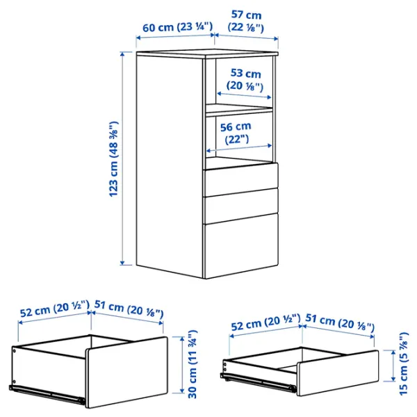 Комод Ikea Smastad/Platsa 123 x 60 x 57см / МДФ / Белый-Фиолетовый photo 3