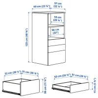 Comodă Ikea Smastad/Platsa 123 x 60 x 57 / MDF / Alb-Violet photo 3