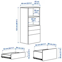 Comodă Ikea Smastad/Platsa 123 x 60 x 42 / MDF / Alb-Violet photo 3