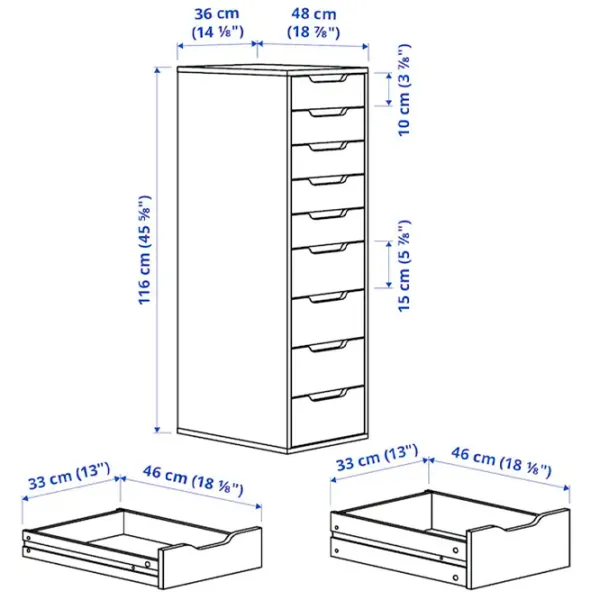 Comodă Ikea Alex 116 x 36 x 48 / MDF / Sur-turcoaz photo 2 Comodă Ikea Alex 116 x 36 x 48 / MDF / Sur-turcoaz photo 2