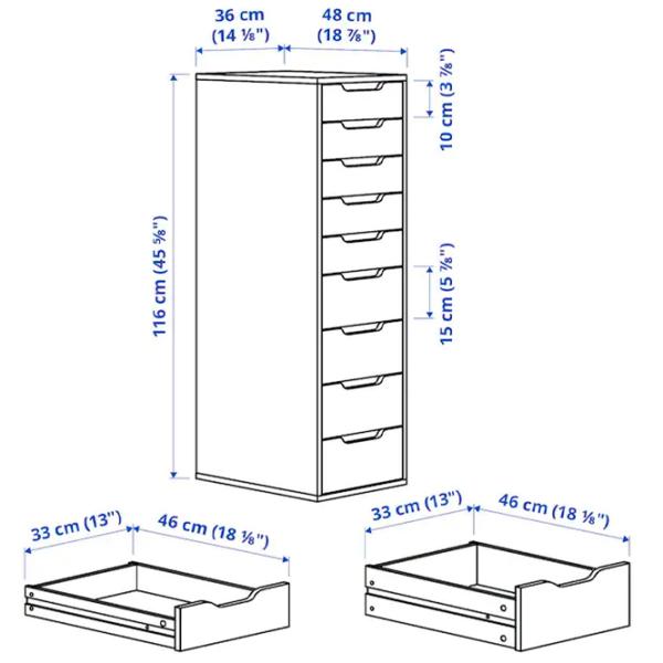 Comodă Ikea Alex 116 x 36 x 48 / MDF / Sur-turcoaz photo 2 Comodă Ikea Alex 116 x 36 x 48 / MDF / Sur-turcoaz photo 2