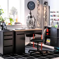 Комод Ikea Micke 75 x 35 x 50см / МДФ / Черно-коричневый photo 4