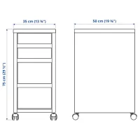 Комод Ikea Micke 75 x 35 x 50см / МДФ / Черно-коричневый photo 7