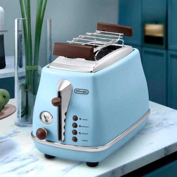 Toster DeLonghi CTOV 2103 AZ Mecanic / 900 W / Sky Blue photo 6