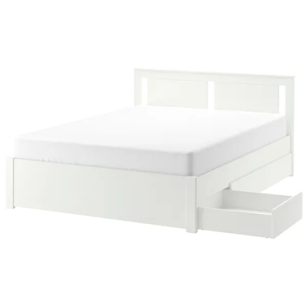 Кровать Ikea Songesand 2 160 x 200 см / Шпон / Белый photo 1