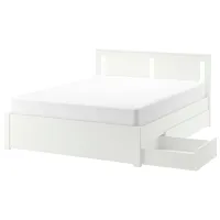 Кровать Ikea Songesand 2 160 x 200 см / Шпон / Белый
