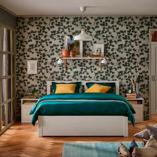 Кровать Ikea Songesand 2 160 x 200 см / Шпон / Белый photo 4