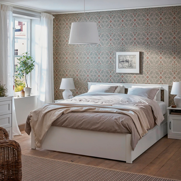 Кровать Ikea Songesand 2 160 x 200 см / Шпон / Белый photo 5