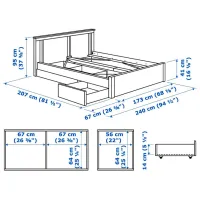Кровать Ikea Songesand 2 160 x 200 см / Шпон / Белый photo 6