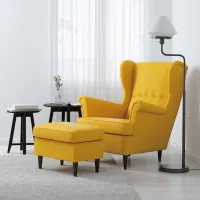 Fotoliu moale Ikea Strandmon Yellow / Stofă photo 3
