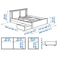Кровать Ikea Songesand/Lonset 2 160 x 200 см / Шпон / Белый photo 8
