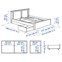 Кровать Ikea Songesand/Lonset 2 140 x 200 см / Шпон / Белый photo 8