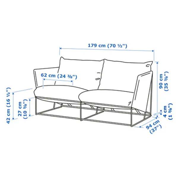 Set mobilă grădină Ikea Havsten/Lagaskar  Metal / Plastic / / Beige photo 6