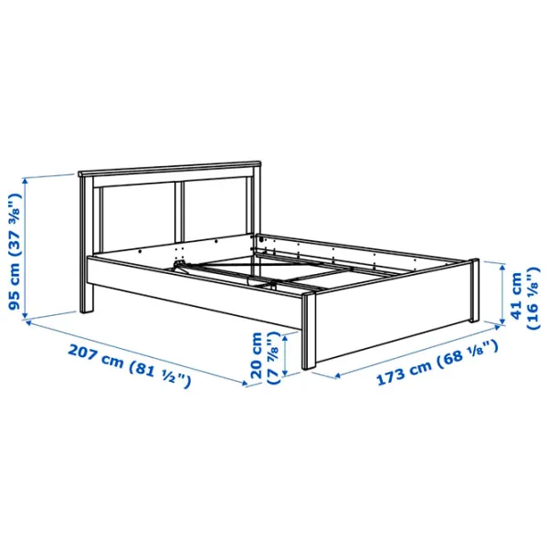 Кровать Ikea Songesand/Lonset 160 x 200 см / Шпон / Белый photo 7