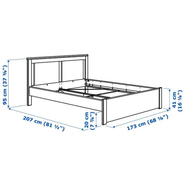 Кровать Ikea Songesand/Lonset 160 x 200 см / Шпон / Белый photo 7