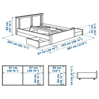 Кровать Ikea Songesand/Lonset 4 140 x 200 см / Шпон / Белый photo 8