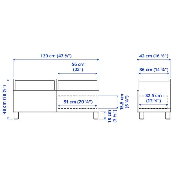 Comodă TV Ikea Besta 48 x 120 x 42 / PAL photo 6 Comodă TV Ikea Besta 48 x 120 x 42 / PAL photo 6