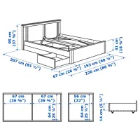 Кровать Ikea Songesand/Luroy 2 140 x 200 см / Шпон / Белый photo 8