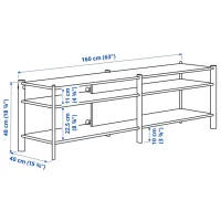 Тумба под телевизор Ikea Jattesta 49 x 160 x 40см / Бамбук photo 2