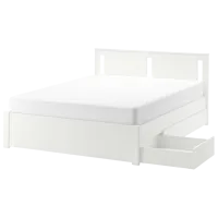 Кровать Ikea Songesand 4 160 x 200 см / Шпон / Белый