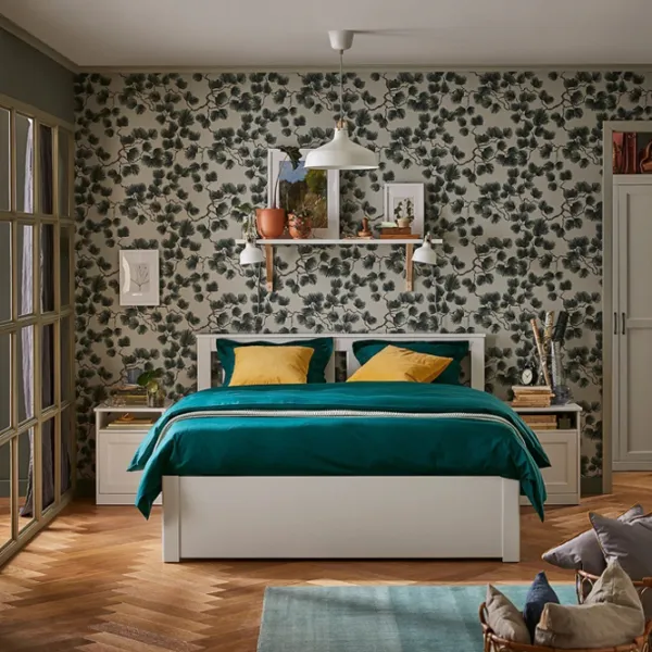 Кровать Ikea Songesand 4 160 x 200 см / Шпон / Белый photo 2