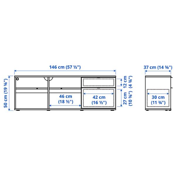 Тумба под телевизор Ikea Vihals 50 x 146 x 37см / ДСП photo 2 Тумба под телевизор Ikea Vihals 50 x 146 x 37см / ДСП photo 2