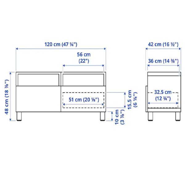 Comodă TV Ikea Besta 48 x 120 x 42 / PAL photo 2 Comodă TV Ikea Besta 48 x 120 x 42 / PAL photo 2