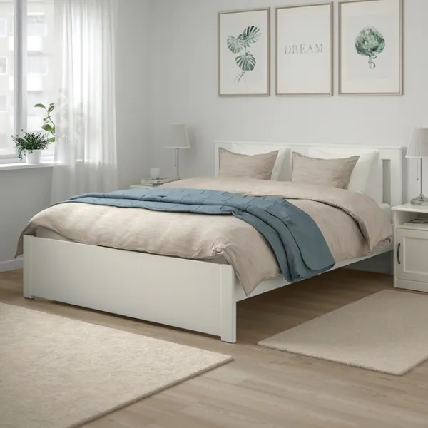 Кровать Ikea Songesand/Lindbaden 160 x 200 см / Шпон / Белый photo 5