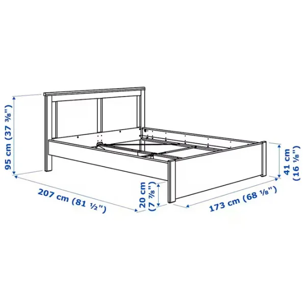 Кровать Ikea Songesand/Lindbaden 160 x 200 см / Шпон / Белый photo 6
