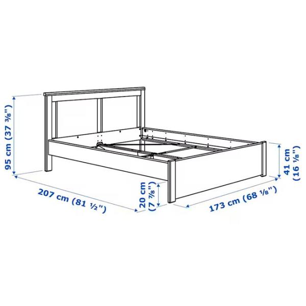 Кровать Ikea Songesand/Lindbaden 160 x 200 см / Шпон / Белый photo 6
