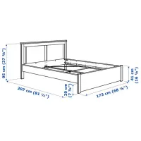 Кровать Ikea Songesand/Lindbaden 160 x 200 см / Шпон / Белый photo 6