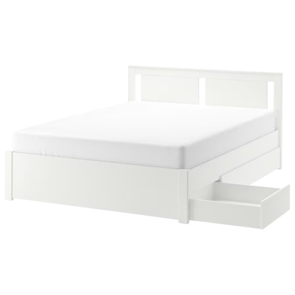 Кровать Ikea Songesand/Lindbaden 4 160 x 200 см / Шпон / Белый photo 1